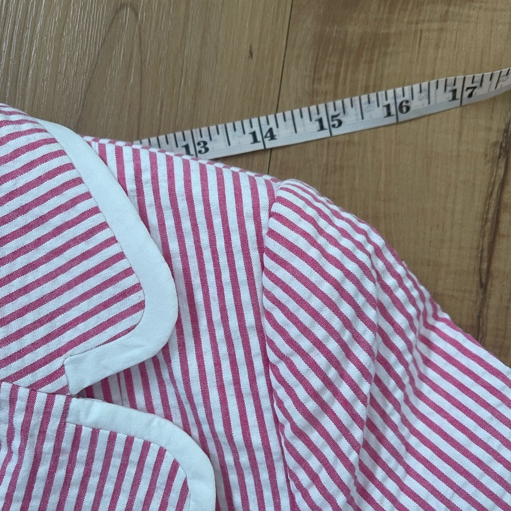 Rare Vintage Pink and White Striped Blazer and Low Rise Capri Pants Set Size 2 - Picture 3 of 11
